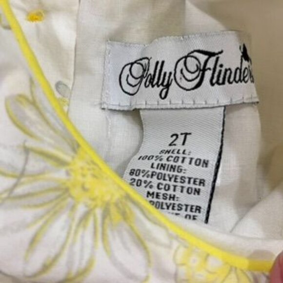 Polly Flinders 2T Yellow Daisy & Butterflies Floral Sleeveless Dress Bow Detail - Picture 4 of 4